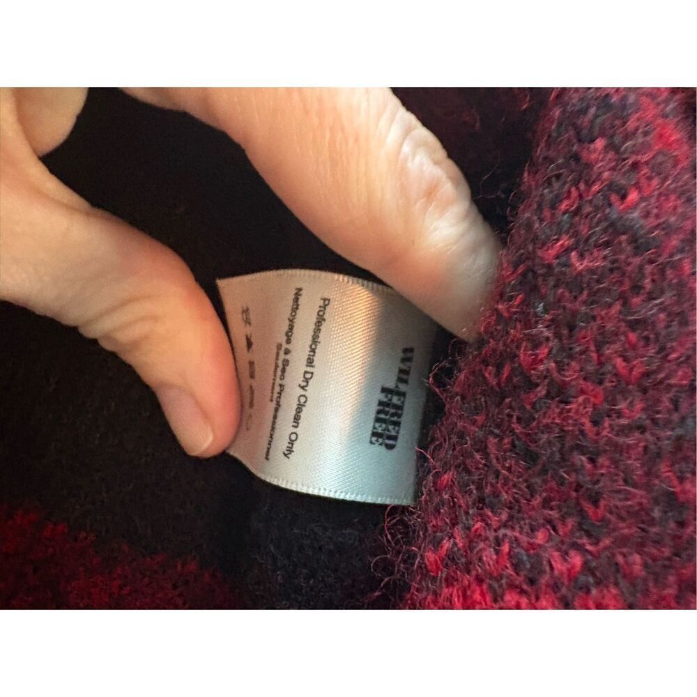 Aritzia Wilfred Free Red Black Plaid Wool Blend Jacket Coat - Picture 9 of 12